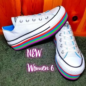 NEW Converse Platform Rainbow Lift Women 6